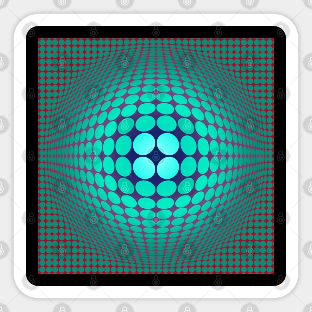 Homage to Vasarely 11 Sticker by MichaelaGrove